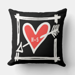 Personalisierte Liebe Herz Hochzeit Valentine Cush Kissen