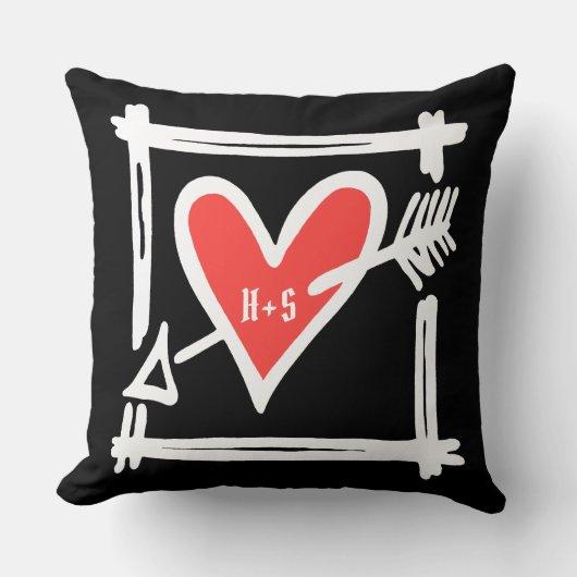 Personalisierte Liebe Herz Hochzeit Valentine Cush Kissen (Vorderseite)