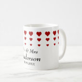 Personalisierte Liebe Herz-Muster Kaffeetasse (VorderseiteRechts)