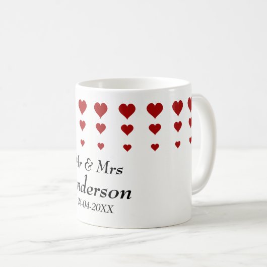 Personalisierte Liebe Herz-Muster Kaffeetasse (VorderseiteRechts)