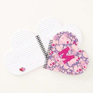 Personalisierte Liebe - Herz und Rose-Notebook Notizblock