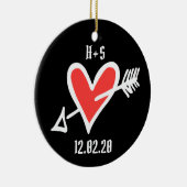 Personalisierte Liebe Herzliche Keramik Dekoration (Rechts)