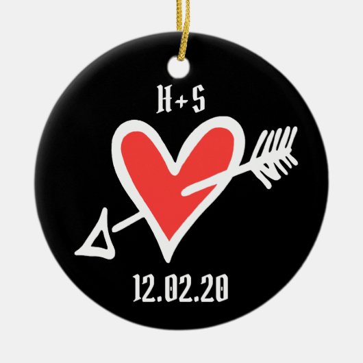 Personalisierte Liebe Herzliche Keramik Dekoration (Vorne)