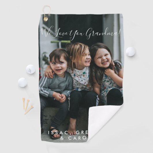 Personalisierte Liebe Ihr Oma Foto Handschriftlich Golfhandtuch (Insitu)