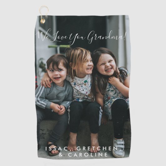 Personalisierte Liebe Ihr Oma Foto Handschriftlich Golfhandtuch (Vorderseite)