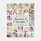 Personalisierte Liebe Ihr Oma und Opa 24 Foto Fleecedecke (Vorderseite)
