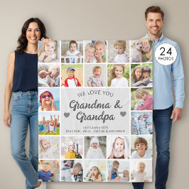 Personalisierte Liebe Ihr Oma und Opa 24 Foto Fleecedecke
