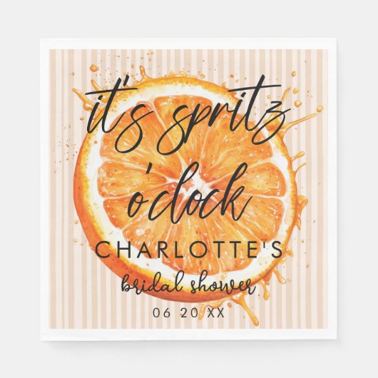 Personalisierte Liebe im First Spritz Brautparty Serviette (Vorderseite)