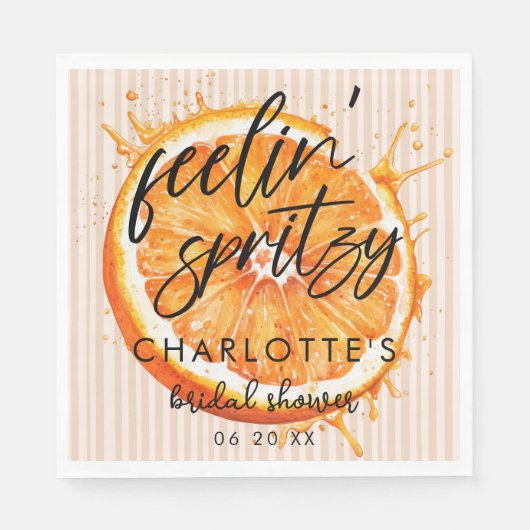 Personalisierte Liebe im First Spritz Brautparty Serviette (Vorderseite)