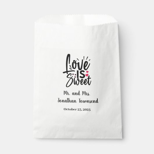 Personalisierte Liebe ist eine süße Gastgeschenk H Geschenktütchen (Vorderseite)