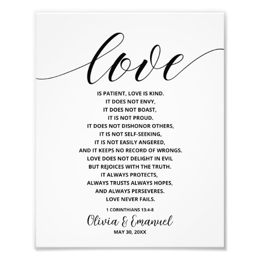 Personalisierte Liebe ist geduldig druckbar Fotodruck (Vorne)