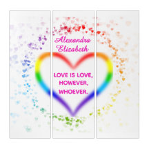 Personalisierte "Liebe ist Liebe"-Wandkunst mit in