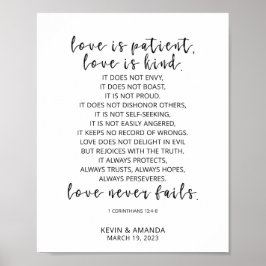 Personalisierte Liebe ist Patient, 1 Korinther 13: Poster