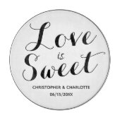 Personalisierte Liebe ist süß Schneidebrett (Vorderseite)