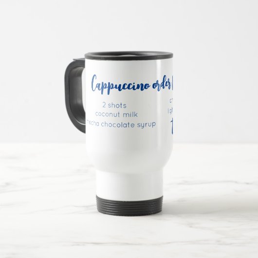 PERSONALISIERTE LIEBE KAFFEORD EXPRESSO CAPPUCCINO REISEBECHER (Vorderseite Links)