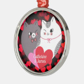 Personalisierte Liebe Katzen Ornament Aus Metall (Links)
