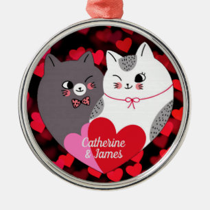 Personalisierte Liebe Katzen Ornament Aus Metall