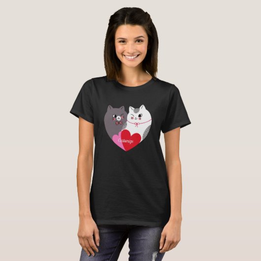 Personalisierte Liebe Katzen T-Shirt (Vorne ganz)