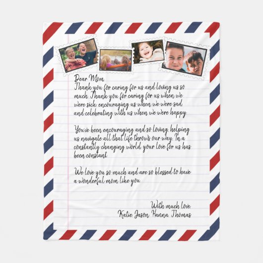 Personalisierte Liebe Letter Handgeschriebene Foto Fleecedecke (Vorderseite)