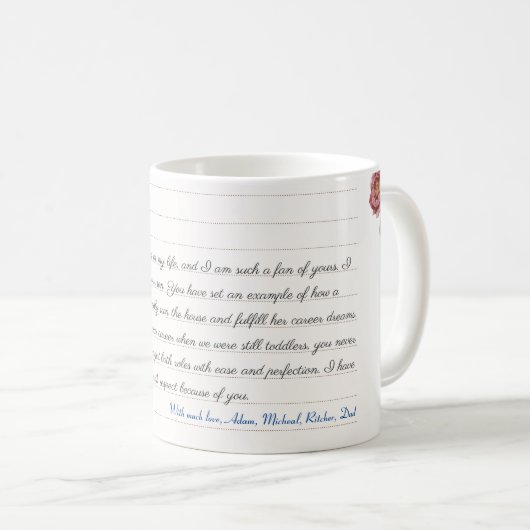 Personalisierte Liebe Letter Handgeschriebenes Skr Kaffeetasse (VorderseiteRechts)