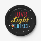 Personalisierte Liebe Light Latkes Hanukkah Funny Pappteller (Vorderseite)