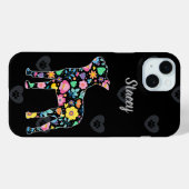 Personalisierte Liebe Mein Boston Terrier Blumende Case-Mate iPhone Hülle (Rückseite (Horizontal))
