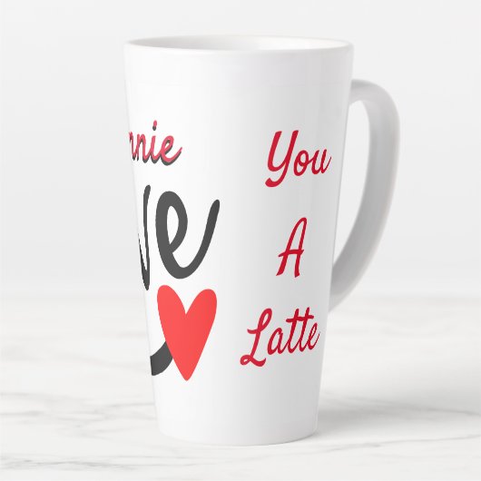 Personalisierte Liebe Milchtasse (Rechte Ecke)