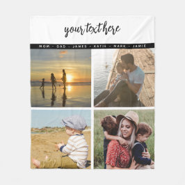 Personalisierte Liebe mit 4 Fotos Fleecedecke