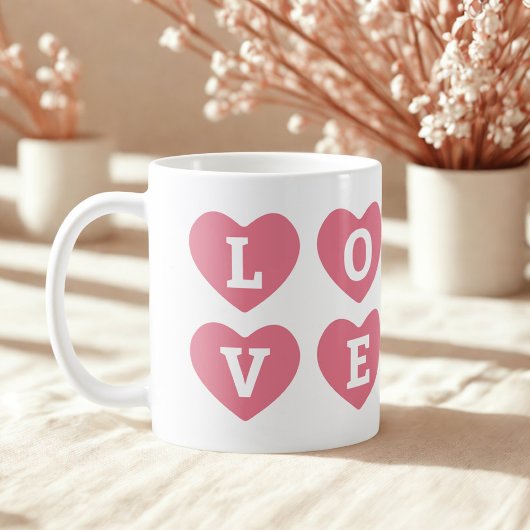 Personalisierte Liebe mit Herzen Namen Kaffeetasse