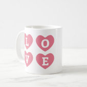 Personalisierte Liebe mit Herzen Namen Kaffeetasse (Vorderseite Links)