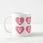 Personalisierte Liebe mit Herzen Namen Kaffeetasse (Links)