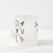 Personalisierte Liebe mit Mattierter Tasse der Pfe (Vorderseite Links)