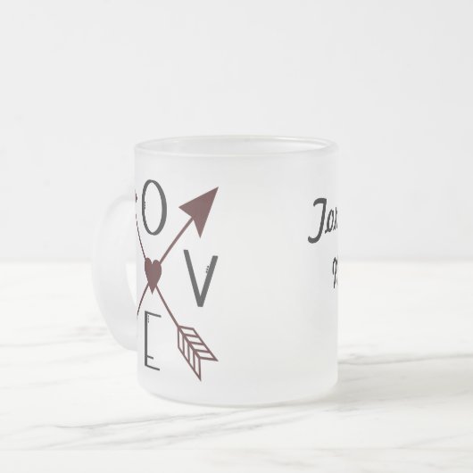 Personalisierte Liebe mit Mattierter Tasse der Pfe (Vorderseite Links)