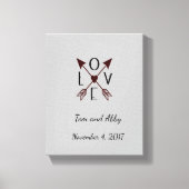 Personalisierte Liebe mit Pfeile Hochzeit Leinwanddruck (Vorderseite)