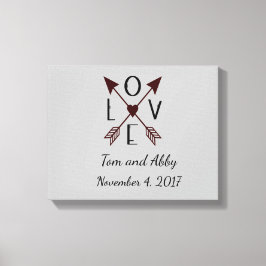 Personalisierte Liebe mit Pfeile Hochzeit Leinwanddruck