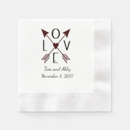 Personalisierte Liebe mit Pfeilen Hochzeit von Nap Serviette
