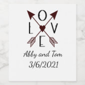 Personalisierte Liebe mit Pfeilen Weinflaschen Weinetikett (Einzelnes Label)