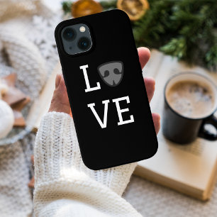Personalisierte Liebe mit süßer Hundenase, schwarz Case-Mate iPhone Hülle