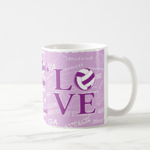 Personalisierte Liebe Netball Coffe Tasse