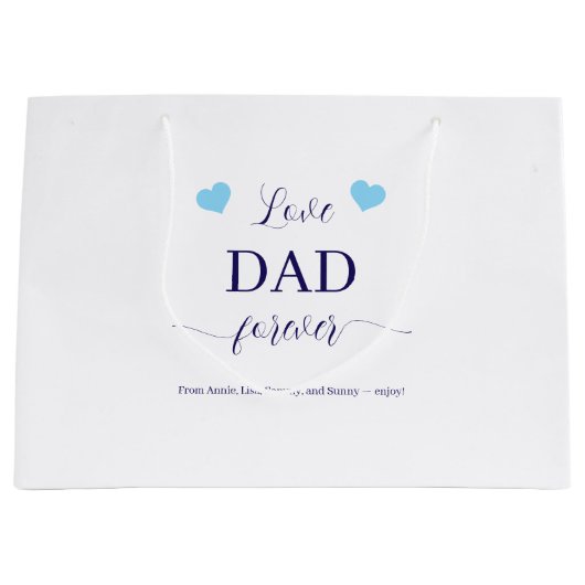 Personalisierte Liebe Papa Forever Große Geschenktüte (Vorderseite)