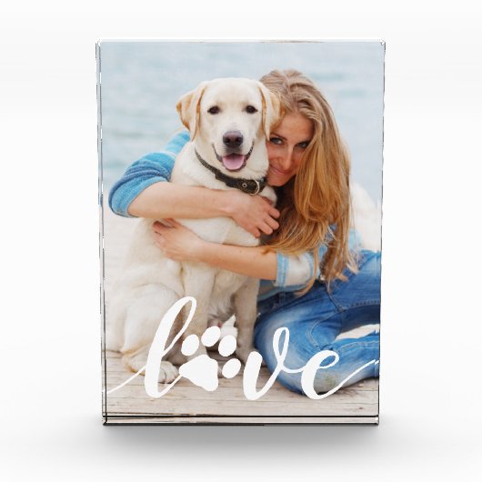 Personalisierte Liebe Paw Print Custom Dog Foto Bl (Vorderseite)