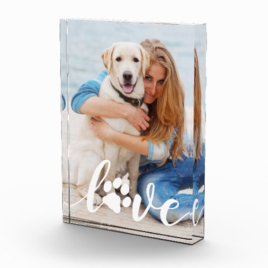 Personalisierte Liebe Paw Print Custom Dog Foto Bl (Rechts)