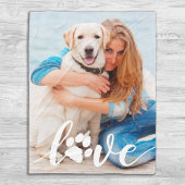 Personalisierte Liebe Paw Print Dog Lover Foto Fleecedecke