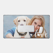 Personalisierte Liebe Paw Print Dog Lover Foto Schreibtischunterlage (Tastatur & Maus)