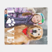 Personalisierte Liebe Paw Print Pet Lover Dog Foto Fleecedecke (Vorderseite (Horizontal))