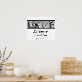 Personalisierte Liebe Poster Hochzeitsgeschenk (Küche)