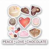 Personalisierte Liebe Schokolade Süßes Herz Aufkleber (Vorderseite)