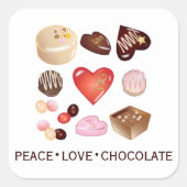 Personalisierte Liebe Schokolade Süßes Herz Quadratischer Aufkleber (Vorderseite)