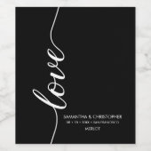 Personalisierte Liebe Script Chic Gastgeschenk Hoc Weinetikett (Einzelnes Label)