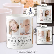 Personalisierte LIEBE SIE GRANDMA 4 Foto Script Gr